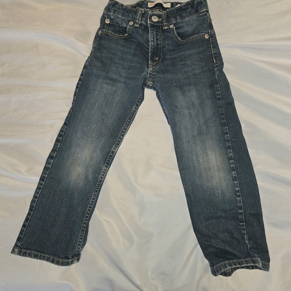 Levi's Kids Boys Size 5 Medium Wash 505 Adjustable Waist Jeans
